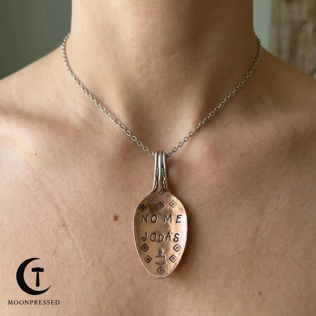 "No me jodas" Silver Spoon Necklace