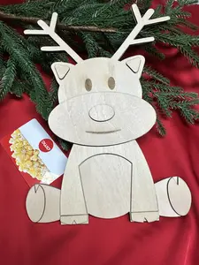 Wooden Reindeer Holder Christmas Card Display Holiday Gift Presentation Money Holder Rustic Deer Decoration Craft Activity Experience DIY