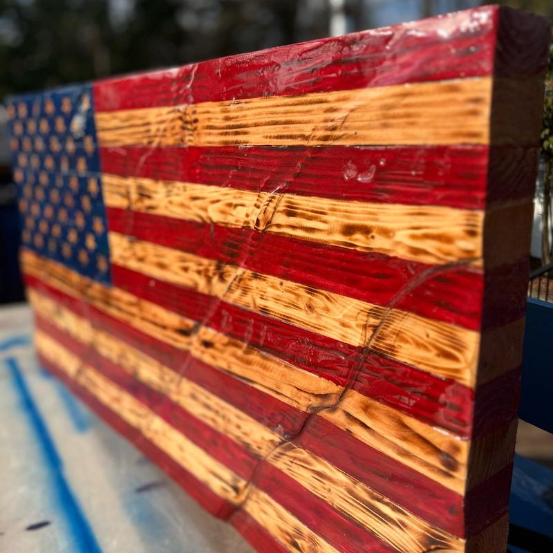 Wooden hand crafted American flag Decor Hangable Decoration Hangingqwp