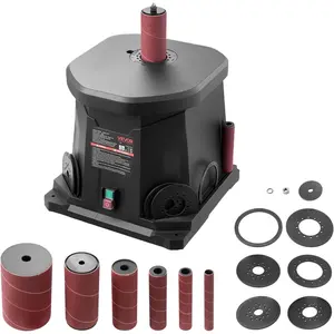 VEVOR Oscillating Spindle Sander, 2000RPM Benchtop Spindle Sander with 6 Sleeves (1/2"-3"), 0.59" Stroke & Dust Connection Port for Furniture Finishing, Crafts Sanding, DIY Woodworking