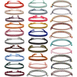 30 Pcs Handmade Woven Wrap Friendship Braided Bracelet for Women Colorful Wrist Cord Adjustable Birthday Gifts Party Favors Bohemian Style Cotton Thread Vibrant Colors - Weaving Bangle