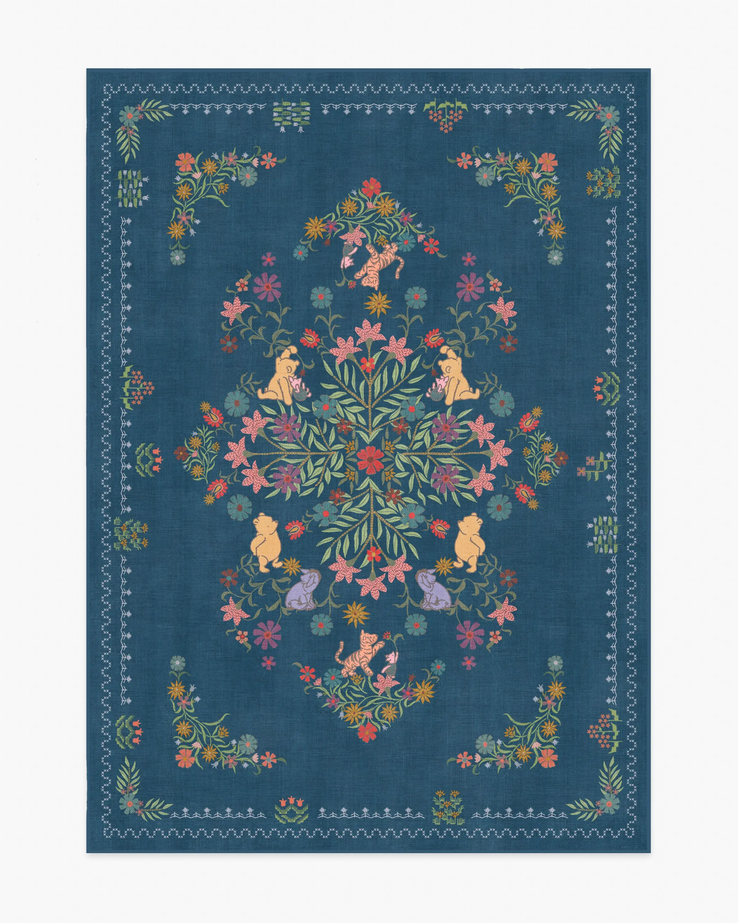 Friendship Garden Blue Multicolor Rug