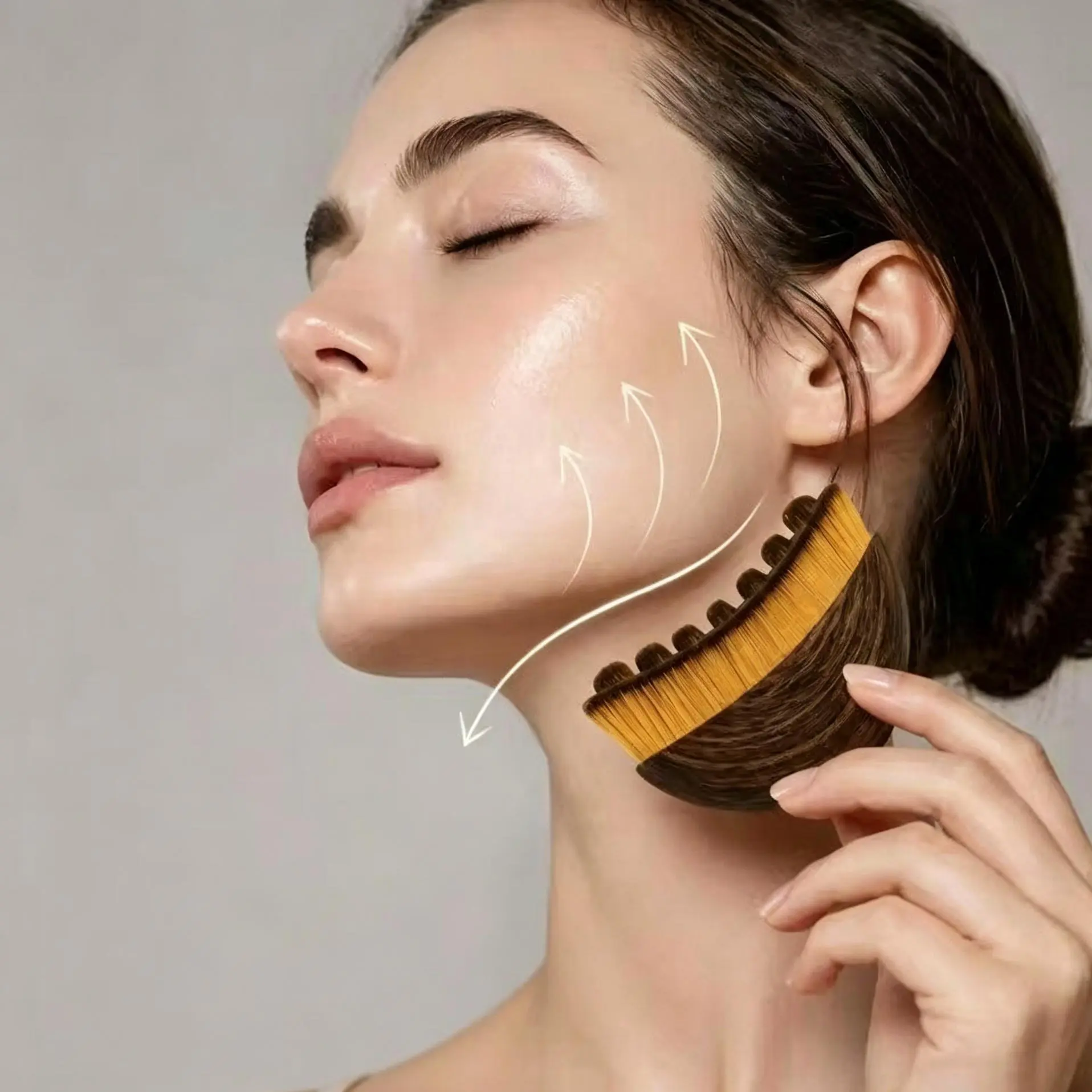 2026 New Lymphatic Drainage Face Brush-1pc, Jawline Trainer for Contour Sculpting & Chin Definition, Exfoliating Dry Brushing Massager for Facial Fatigue Relief, Ergonomic Portable At-Home Spa Tool to Rejuvenate & Smooth Skin