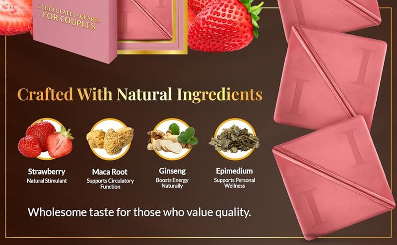 Hot 2026!! Ignite Chocolate Bars - Premium Strawberry flavor Chocolate Squares for Couples - 60% Cocoa, Vegetarian - Crafted with Selected Ingredients for a Delightful Experience - Ideal for Men & Women Hot 2026!! Ignite Chocolate Bars - Premium Strawberry flavor Chocolate Squares for Couples - 60% Cocoa, Vegetarian - Crafted with Selected Ingredients for a Delightful Experience - Ideal for Men & Women