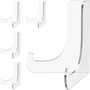 5 Pack Acrylic Display Stand Clear Easel Holder for Cards Frames Pictures Magazines Books CDs Phones Versatile DIY Organizer