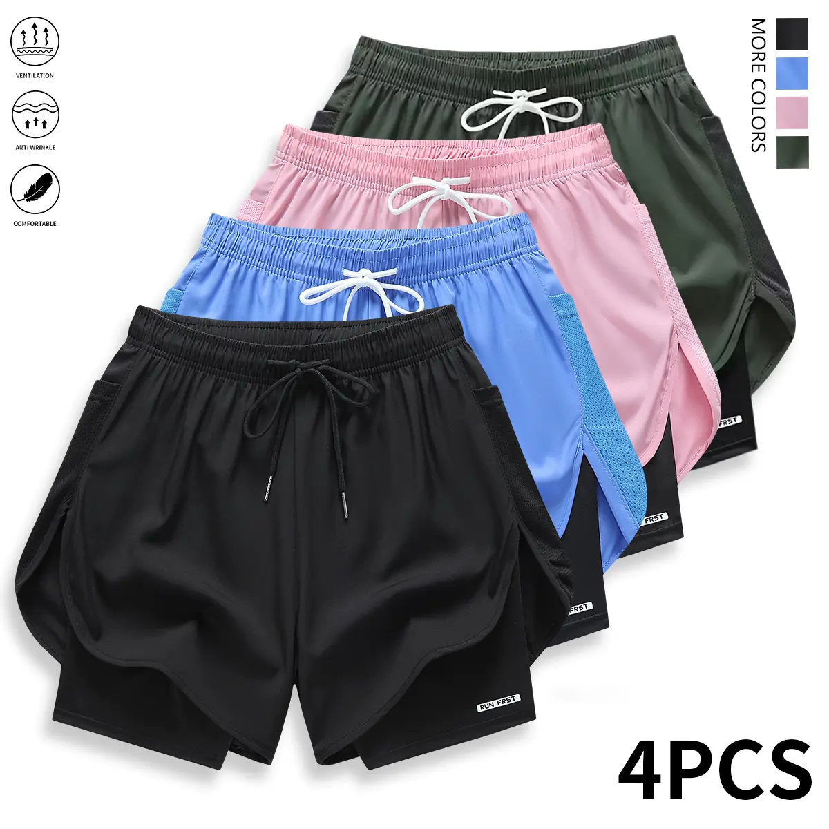 Black + Light Blue + Pink + Army Green