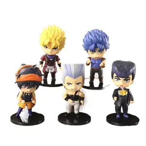 JoJo's Bizarre Adventure Chibi Action Figures - Set Including Jonathan, Dio, Polnareff, Josuke, Narancia (Classic Novelty Toy Playset for Anime Fans)