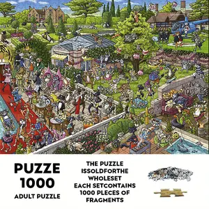 1000 Piece Large Size Paper Puzzle Set, Frameless DIY Handmade, Durable Seamless Design, Halloween Thanksgiving Easter Gift
