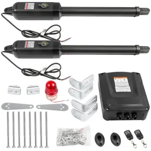 VEVOR Dual Swing Gate Opener Heavy Duty Automatic Gate Opener Up to 660lbs 18ft Long Gate AC Powered 50W Automatic Gate Openers with Remote Complete Kit Push/Pull-to-Open Dual Gate Opener 16mm/s