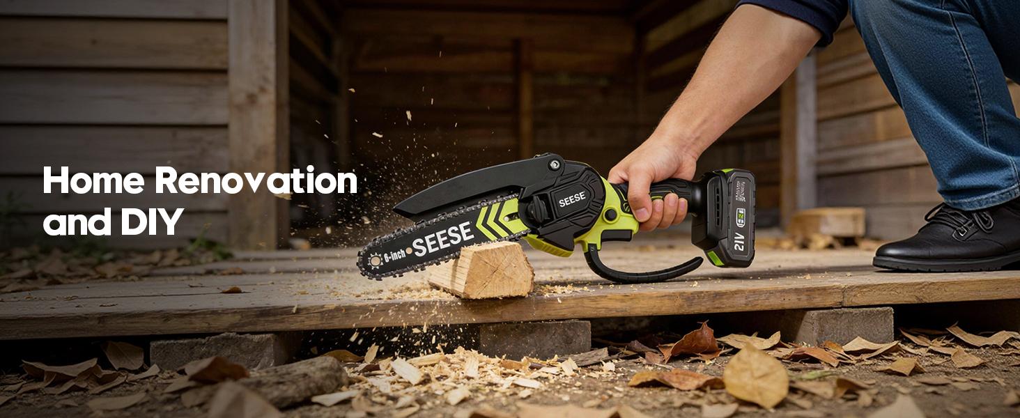 SEESE Brushless Mini ChainSaw Oil System- Portable Electric Cordless Saw for Wood Cutting, Batteries (2000mAh) ,Pruning, Gardening, Camping - Suitable for Seniors, Women Holiday gifts SEESE Brushless Mini ChainSaw Oil System- Portable Electric Cordless Saw for Wood Cutting, Batteries (2000mAh) ,Pruning, Gardening, Camping - Suitable for Seniors, Women Holiday gifts