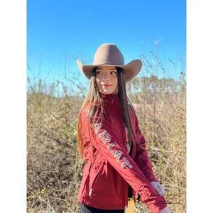 ARIAT JACKET APAREJO TEAM SOFTSHELL SUN-DRIED TOMATO 10042113 Fitted Long Sleeve Medium Length All Seasons Coats with Pockets Outerwear for Womenswear