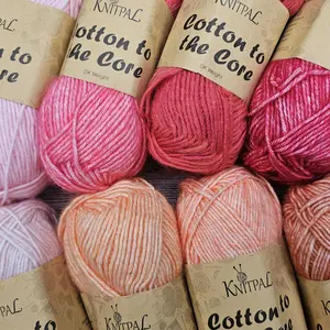 DK Light Worsted Weight Cotton Yarn, 6 Skeins, 852 yds/300g - KnitPal 'Cotton to the Core' Yarn for Knitting and Crocheting, Easy Care, Durable, Baby Soft, Breathable, Perfect for Baby Projects.