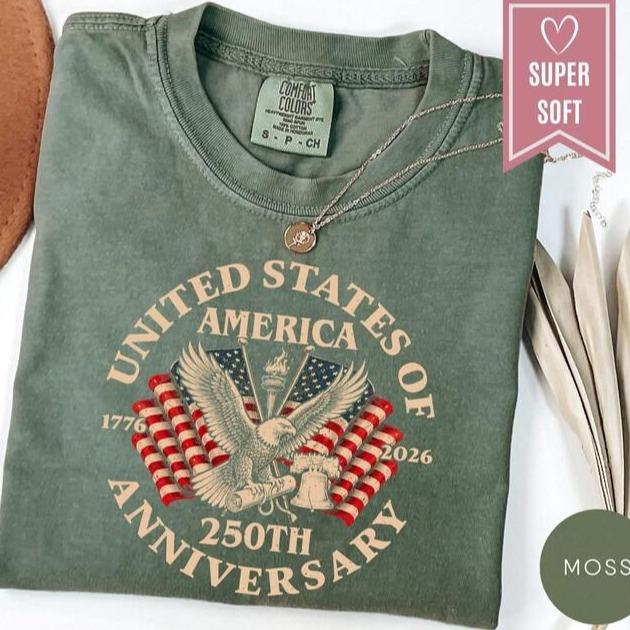 Comfort Colors USA 250th Anniversary Shirt, USA Flag Vintage T-Shirt, USA Independence Day Tee, 4th of July Patriotic Gift American Apparel