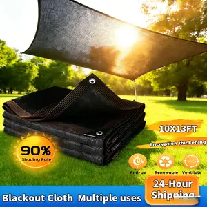 90% Shade Cloth, UV-Resistant — 10×13 ft Black Sun Shade Net with Reinforced Grommets, Heavy-Duty and Durable, Ideal for Outdoor Gardens, Patios, Sheds, Plant Covers, Greenhouses, and Chicken Coops.