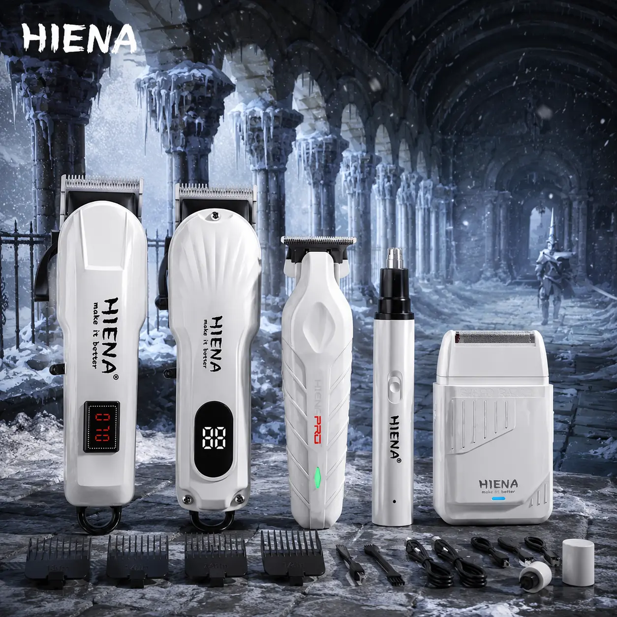 Men‘s Professional 5-Piece Hair Clipper Set, Cordless Electric Trimmers and Clippers with Precision Styling Tools and Storage Box, Perfect for Home Haircuts, Barber Use, and Back-to-School Grooming, A Great Gift for Him