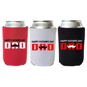Father’s Day Can Cooler, Happy Father’s Day Dad With Mustache, Happy Father’s Day Drink Coolie, Beer Hugger, Dad Gift Idea