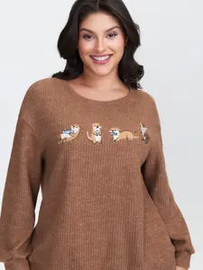 Bloomchic Happy Otter Embroidered Sweatshirt