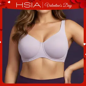 HSIA Esme Minimizer Bras for Women Plus Size Full Coverage No Padding Unlined T Shirt Bra Seamless Underwire Cool Comfort Daily Bras