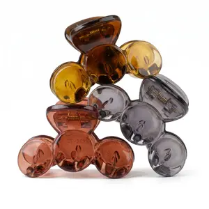 3pcs Sweet Girls Hair Claw Clips, Clear Round Bead Colorful Side Bang Clips, Classic Fashion Hair Accessories, Slim Portable Hair Barrettes With Lovely Look For Outdoor Activities And Daily Use