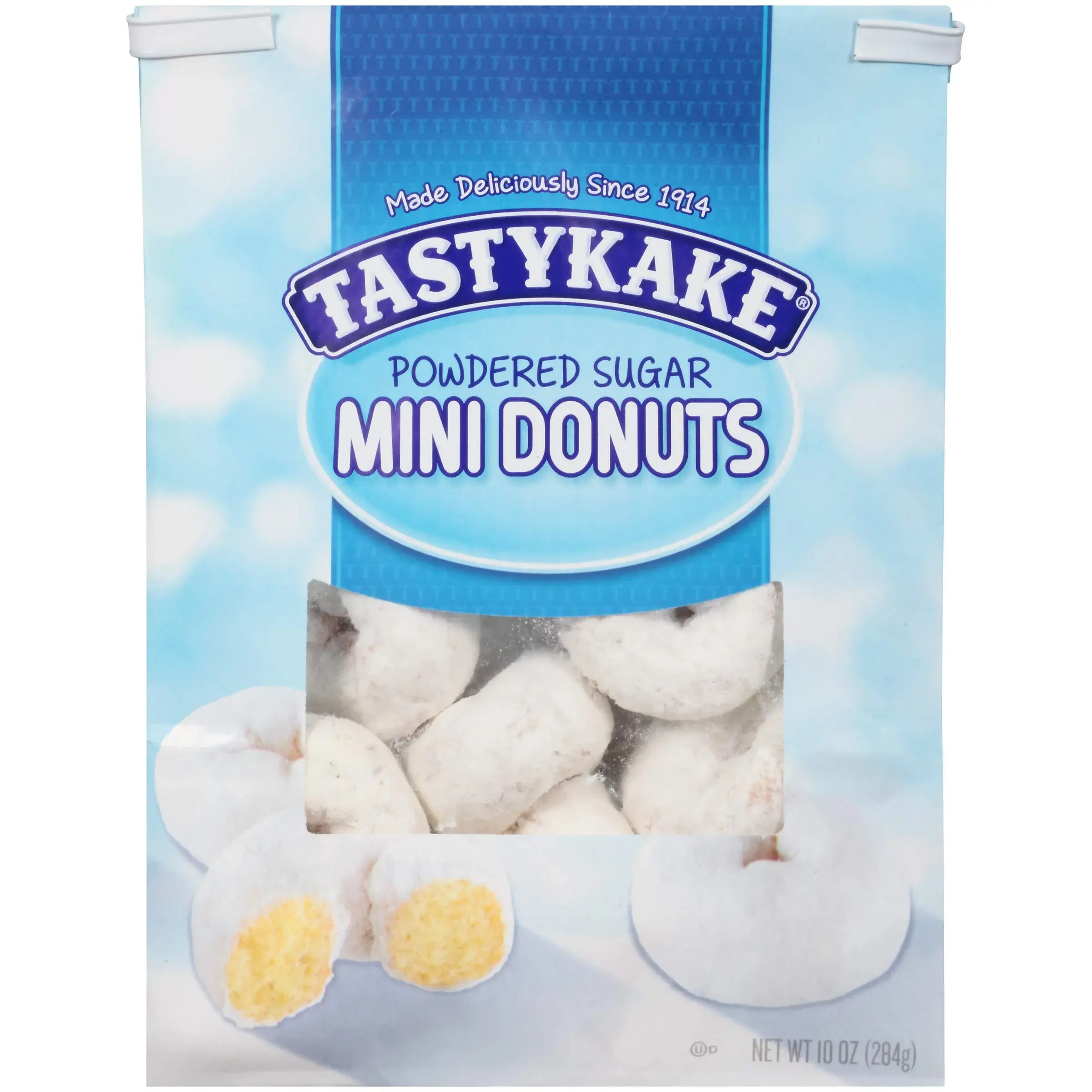 4 set of 10 oz. Bags Tasty Baking Company Tastykake Powdered Sugar Mini Donuts