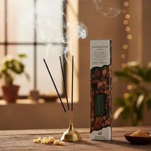 Highly Scented Frankincense Incense Sticks, 40-Count Natural Aromatic Pack, Home Fragrance Freshener for Home & Office Environment Enhancement