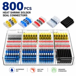 Waterproof Heat Shrink Butt Splice Wire Terminal Connectors Kit - Durable Reliable Connectors for Car, Boat, Trailer Wiring Applications, Trailer Wiring Kit800PCS
