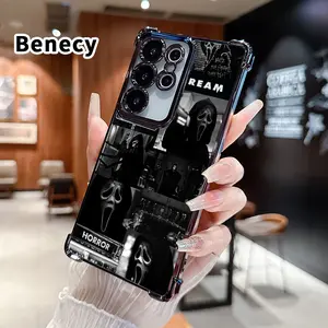Ghostface's Realm Pattern Phone Case Compatible with Samsung Galaxy S26 S23 Ultra S24 Plus S25 S22+ FE Edge Electroplated Four-Corner Anti-Fall Protection Cellphone Cover