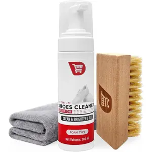 Shoe Cleaner Kit -   with Brush & Towel - 2-in-1 Cleaning Formula for Sneakers, Leather,  Shoes - 200ml Professional  Solution