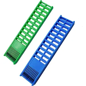 2 Pieces Fish Hook Holde Fishing Leader Line Board Organizer Snelled Hook Holder Plastic Double Side Spring Hooks for Storing Line Rigs Tray Keeper Rigs Holder Leader 6x27cm Blue and Green