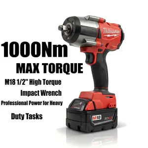 Milwaukee M18 FMTIWF12 18V 1000Nm Wrench for M24 Bolts Cordless High-Torque Impact Drill repair tool heavy duty diy