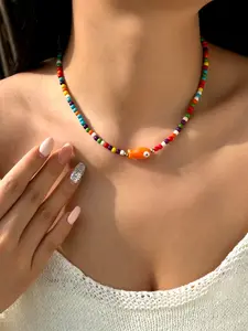 Boho Starfish Fish Clavicle Chain Necklace, Casual Fashion Ethnic Style Beaded Pendant, Vintage Versatile Jewelry for Women