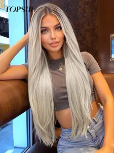 30 Inch Long for Women, Gorgeous Fluffy Wigs without Bangs, Glueless Synthetic Wig, Synthetic Lace Front Wigs for Party, Daily Use