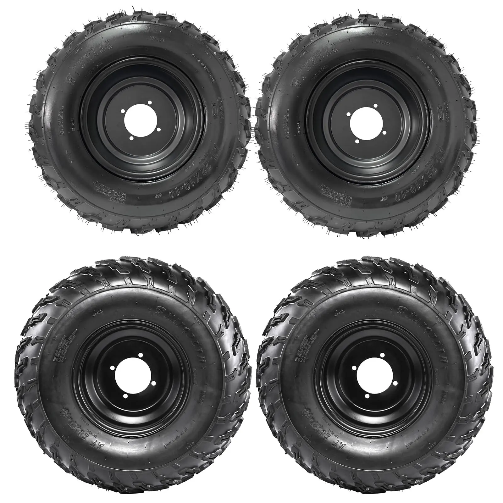 22x10-10 22x10x10 ATV Tires and Rims & 23x7-10 23x7x10 Wheels 10" 4 Studs for Go Kart ATV UTV Quad Bike Golf Cart Buggy 4 Wheelers Ride on Mowers Garden Tractor Mini Bike Drift Trike