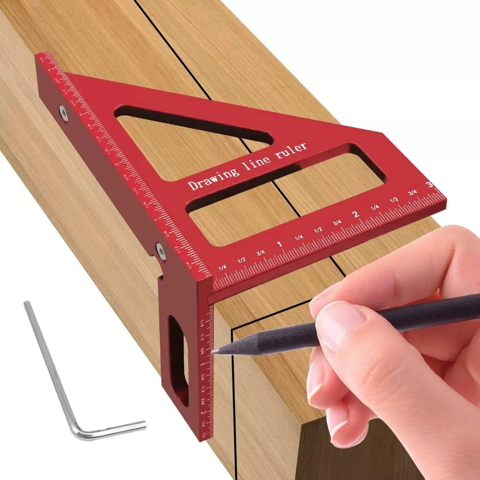 3D Multi-angle Measuring Ruler, Professional 45/90 Degree Aluminum Alloy Woodworking Square Ruler, Portable Precision Layout Measuring Tool, Hardware, Woodworking Square Protractor, Measuring Marking Tool, Measuring Instrument, for Home