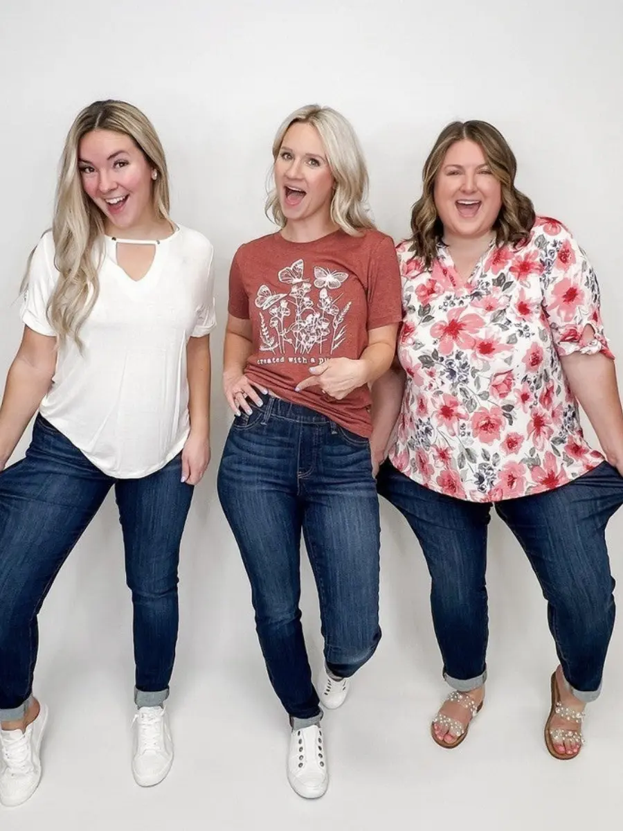Judy Blue Women's Gracie Jeans - Cute High-Rise Slim Fit Pull-On in a Stretchy Dark Wash Cotton Blend | Plus Sizes 14W, 16W, 18W, 20W, Casual, 22W, 24W, Bottoms, Denim, Jean Pants, Soft, Comfortable, Leg, Style, Slim Fit, Curves Flattered, Stretch Denim