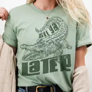Vintage Later Gator Graphic Tee Sarcastic  Graphic Tshirt See You Later Alligator Tshirt Funny Casual Unisex Lightweight Shirt