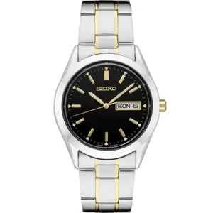 Seiko SUR363 - Men's Quartz Black Dial Steel Bracelet Watch