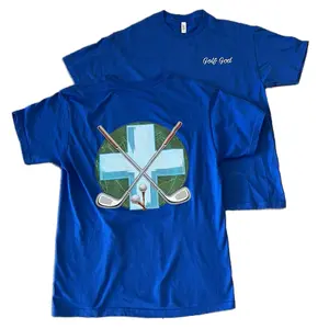Golf God Cross Summer Collection Tee Navy Blue Breathable Tshirt Stylish