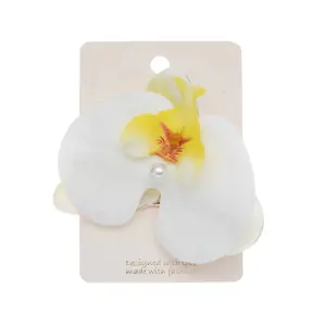 orchid flower hair clip - aesthetic beach hair accessory for summer looks