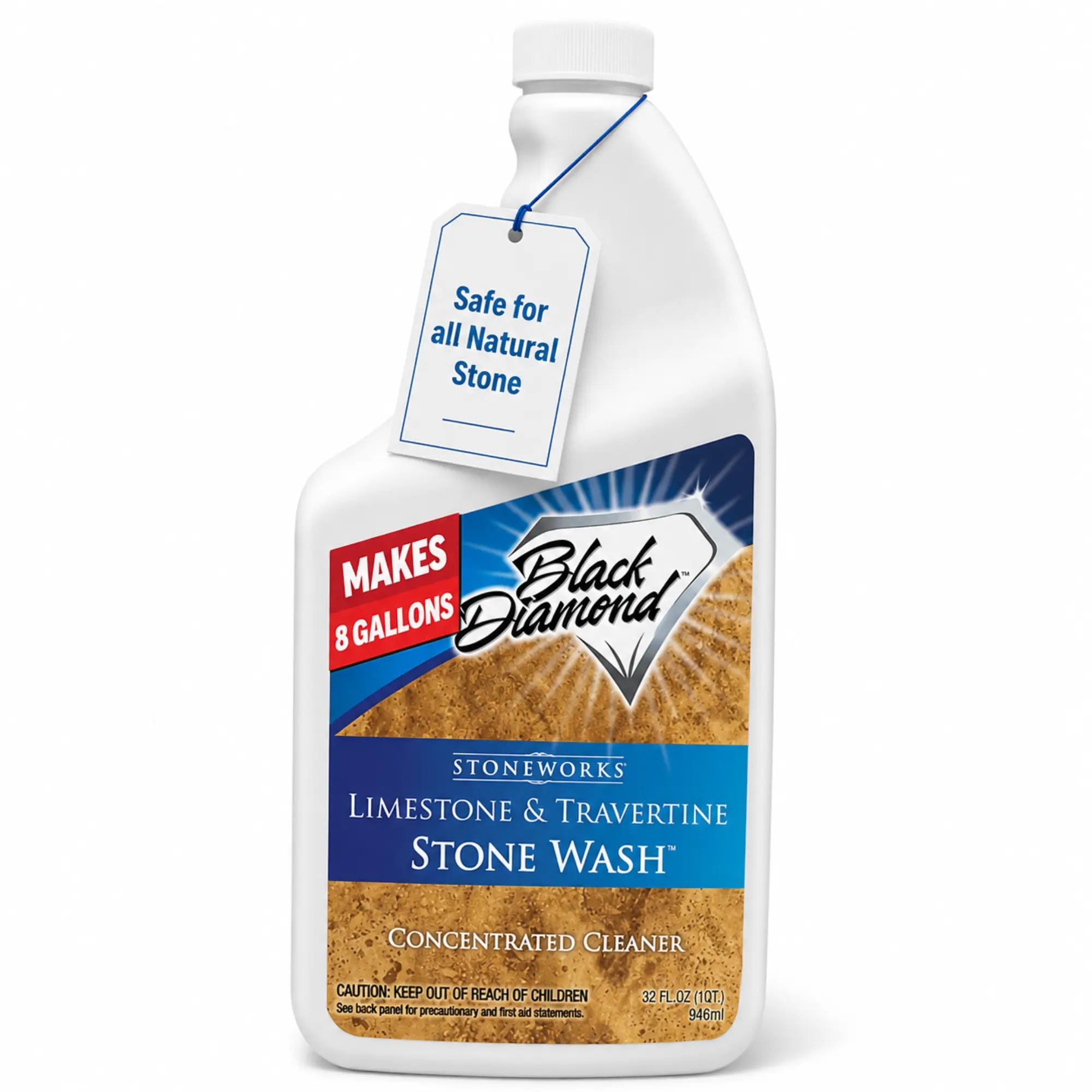 Black Diamond Stoneworks Limestone & Travertine Stone Wash Concentrate – pH Neutral Cleaner for Limestone, Travertine, Marble, Slate & Natural Stone Floors