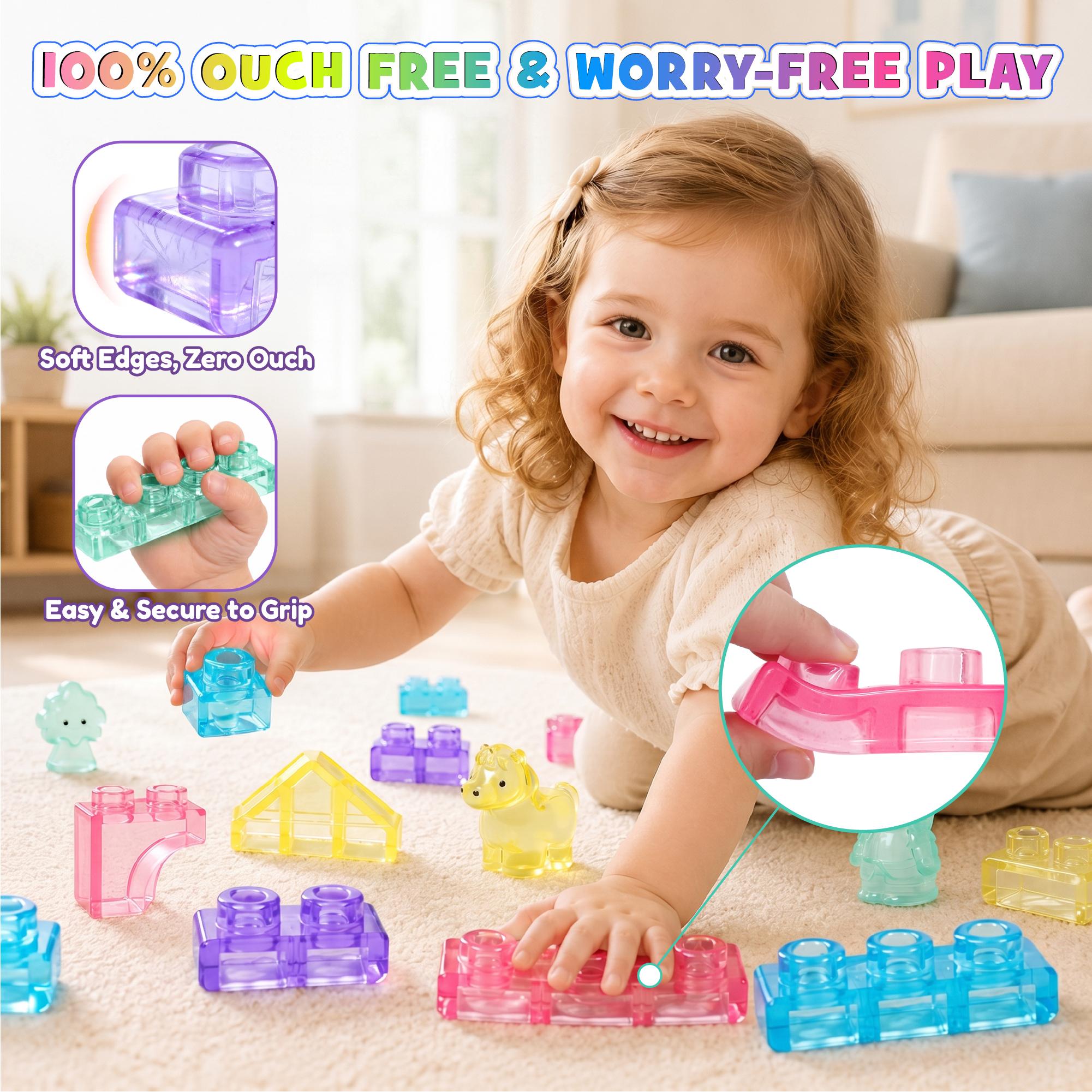 Children's colorful translucent jelly block set
