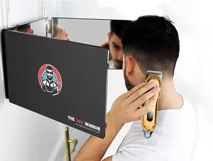 The 360 Mirror - 3 Way Mirror for Self Hair Cutting - Adjustable Trifold Barber Mirror to Cut Your Own Hair - Tri Fold Self Haircut System Decor