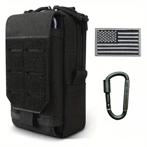 LUCIERNAGA Tactical EDC Pouch with Molle System & Utility Grid - Zipper-Closure Belt Bag, Work Waist Pack, Built-in Organizer, Phone Holder Tool Holster