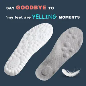 Soft Elastic Breathable Shoe Insoles, Sweat Absorbent, Lightweight and Soft Insoles for Comfortable and Non Tiring Feet  Footwear Bedroom