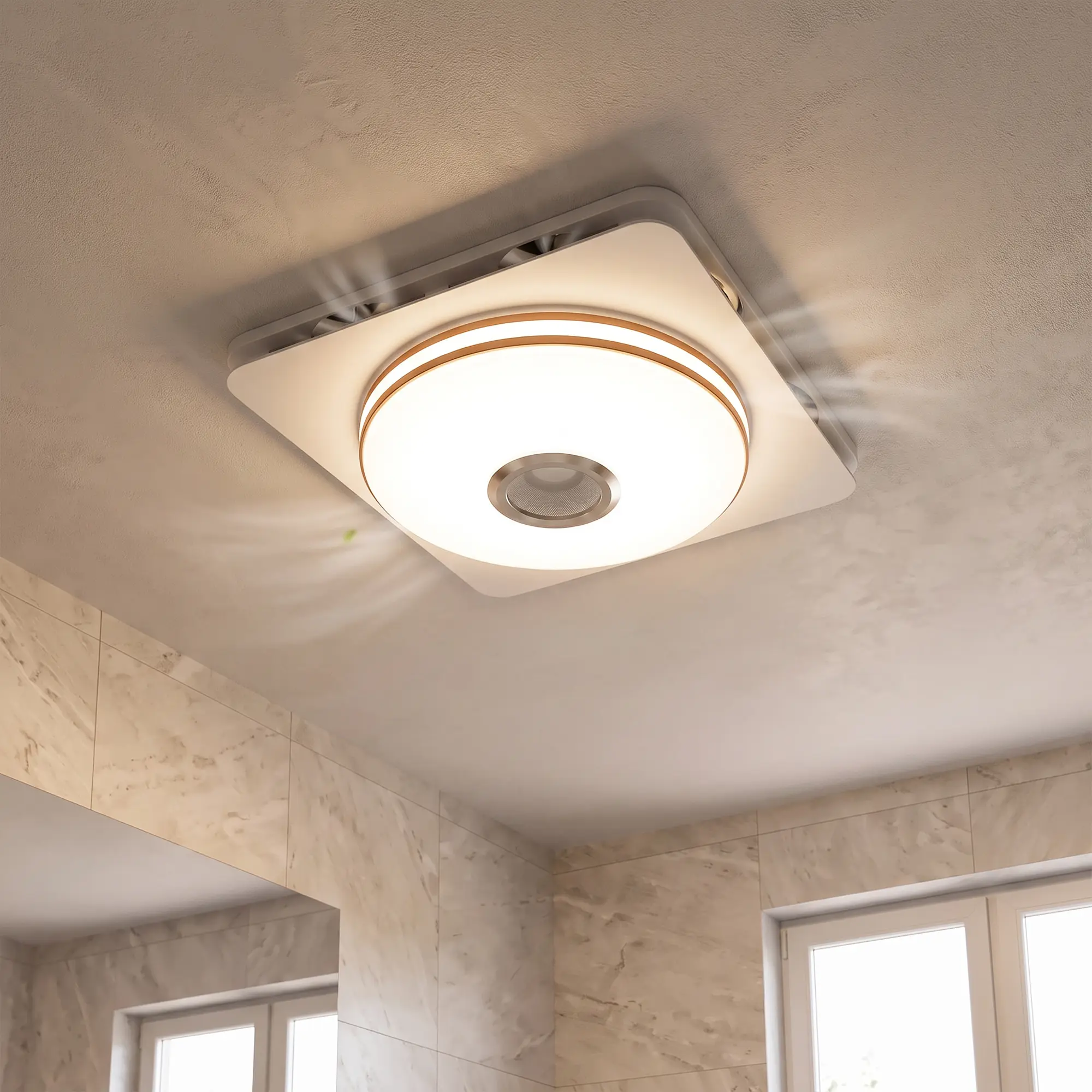 FUFU&GAGA Bathroom Exhaust Fan with LED Light & Bluetooth Speaker, RGB Color Changing Ceiling Vent Fan for Shower Room,home decor