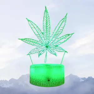 42 Leaf 3d Led Table Lamp Night Light Optical Visual Illusion Home Decor Lighting,maple Leaves,add Vitality  02