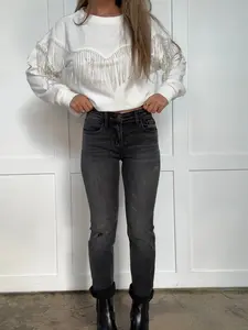 Wholeheartedly Mid Rise Ankle Slim Straight Black Denim Jeans