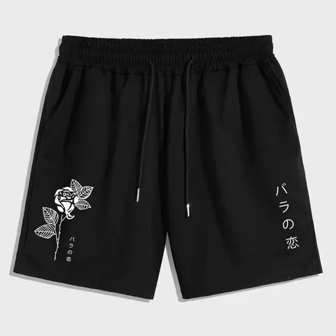 Men's Floral Graphic Print Drawstring Waist Printed Shorts, Summer Clothes, Regular Fit Casual Pocket Shorts for Summer, Men's Bottoms for Daily Wear, Casual Comfy Shorts, Casual Fashion Shorts