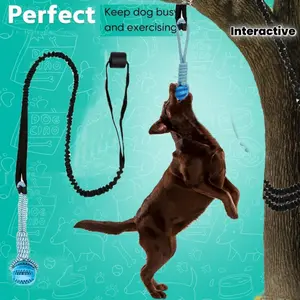 Elastic Rope Tug Of War Dog Toy Interactive Pulling Chew Toy For Large Medium Dogs Outdoor Exercise And Play