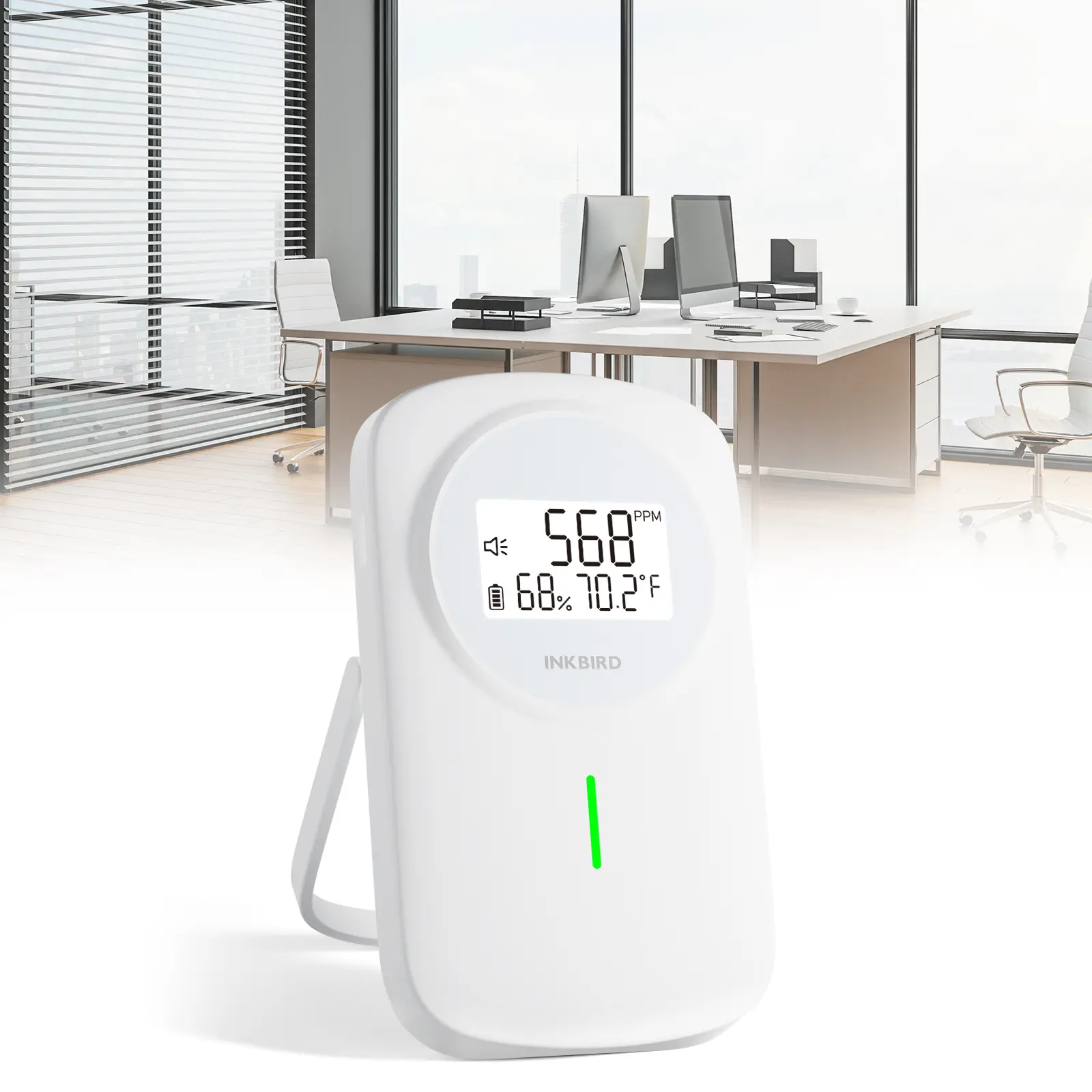 Indoor O2 Sensor INKBIRD IAM-O2 Indoor Rechargeable CO2 Monitor | 3 in 1 CO2 Detector ...